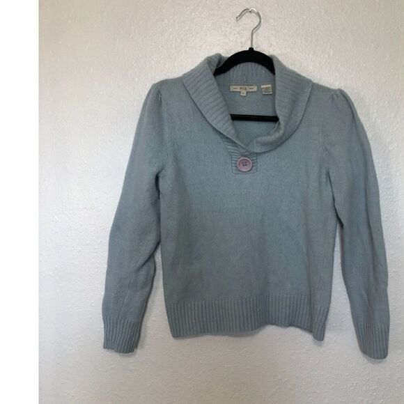 PRIA Lambswool Sweater Women's Size Large Blue Pullover Angora Rabbit Hair - Picture 9 of 9